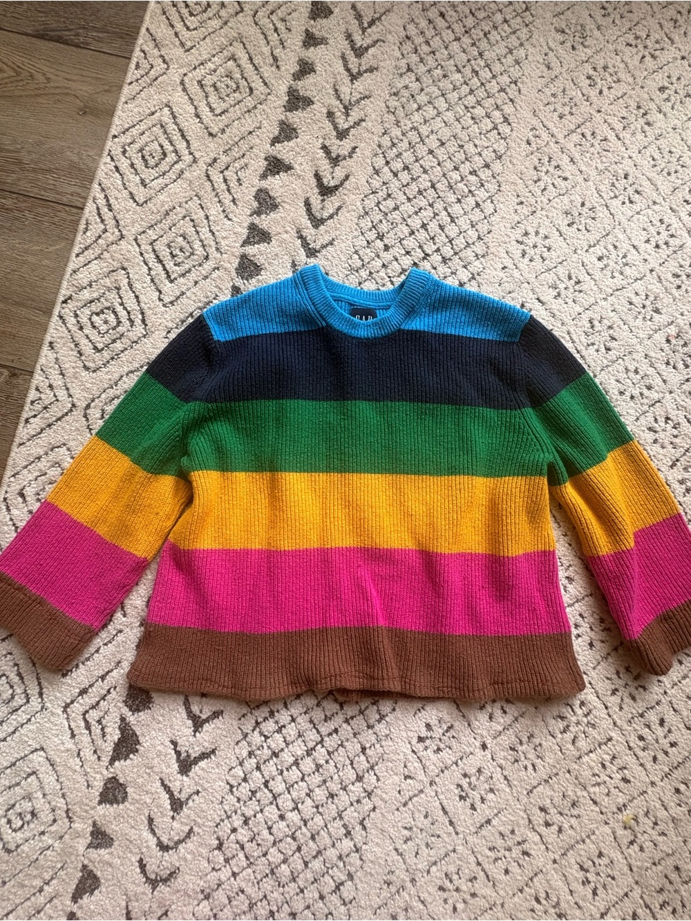 GAP Striped Crewneck Sweater - Blue, Navy, Green, Yellow, Pink, Brown
